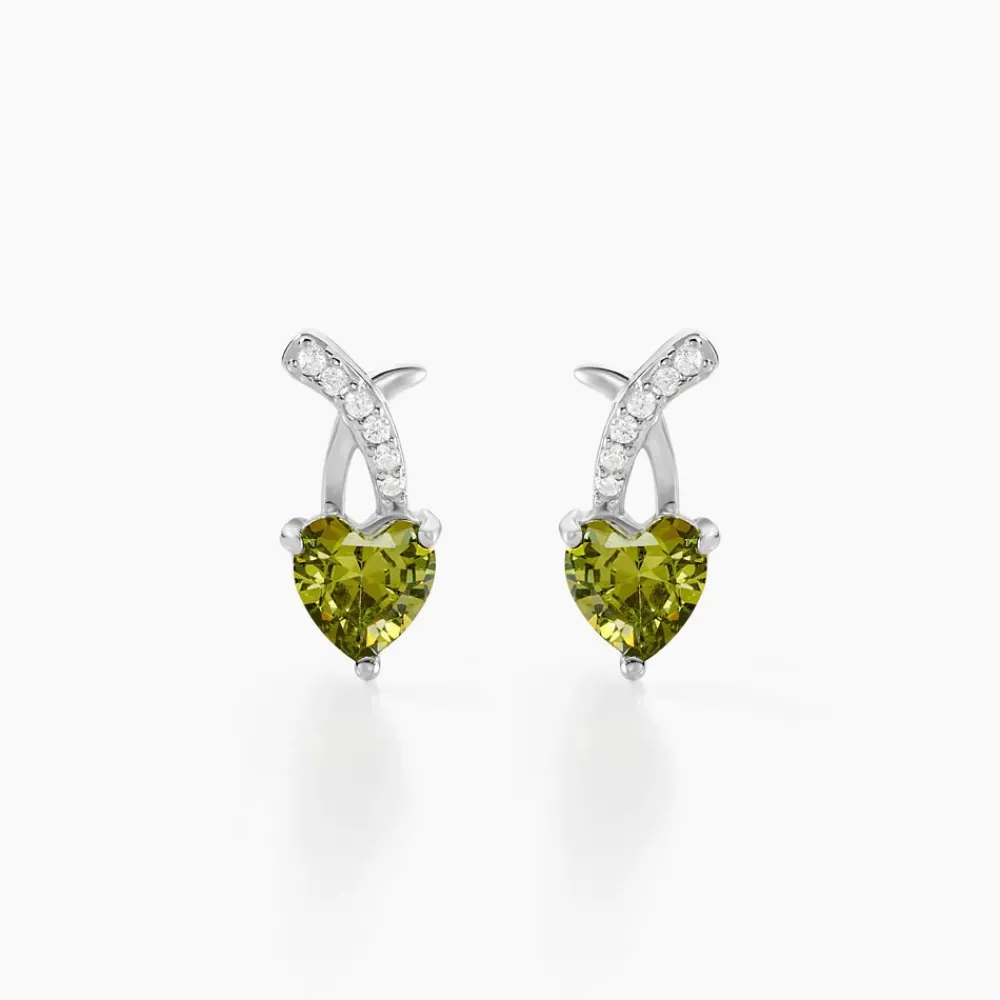 Boucles D'oreilles Puces Avalon Argent Blanc Oxyde De Zirconium|Marc Orian Sale