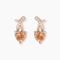Boucles D'oreilles Puces Avalon Argent Rose Oxyde De Zirconium|Marc Orian New