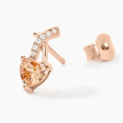 Boucles D'oreilles Puces Avalon Argent Rose Oxyde De Zirconium|Marc Orian New