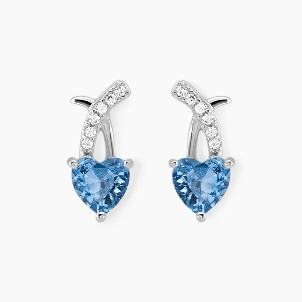 Boucles D'oreilles Puces Avalon Argent Blanc Oxyde De Zirconium|Marc Orian Clearance