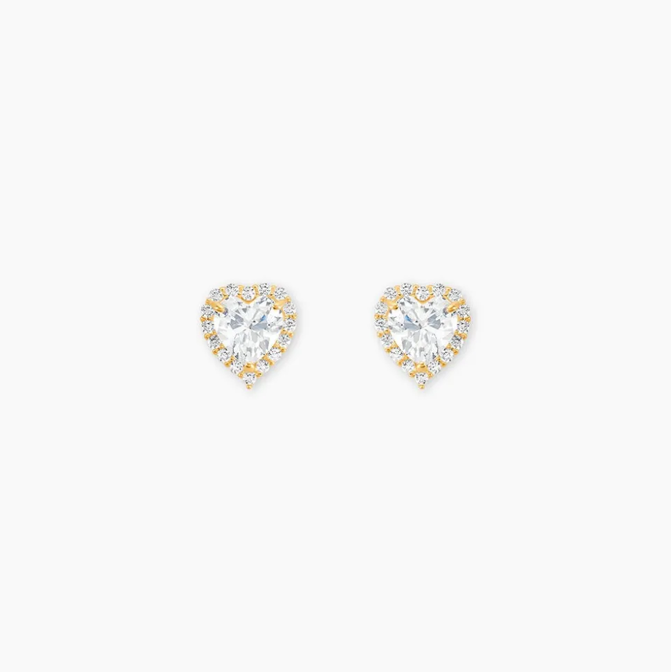 Boucles D'oreilles Puces Aymane Or Jaune Oxyde De Zirconium