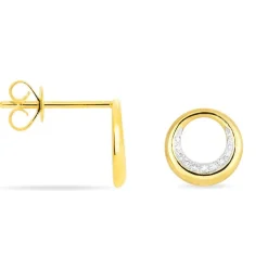 Boucles D'oreilles Puces Batoul Or Jaune Diamant