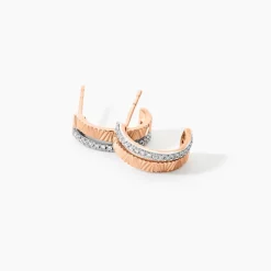 Boucles D'oreilles Puces Belindalan Or Bicolore Diamant