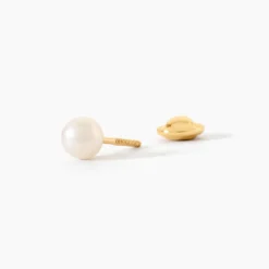 Boucles D'Oreilles Puces Bianca Or Jaune Perle De Culture|Marc Orian Sale