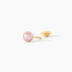 Boucles D'Oreilles Puces Bianca Or Jaune Perle De Culture|Marc Orian Best