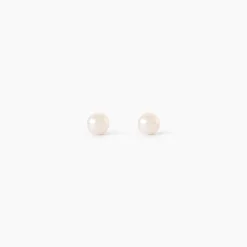 Boucles D'Oreilles Puces Bianca Or Jaune Perle De Culture|Marc Orian Online