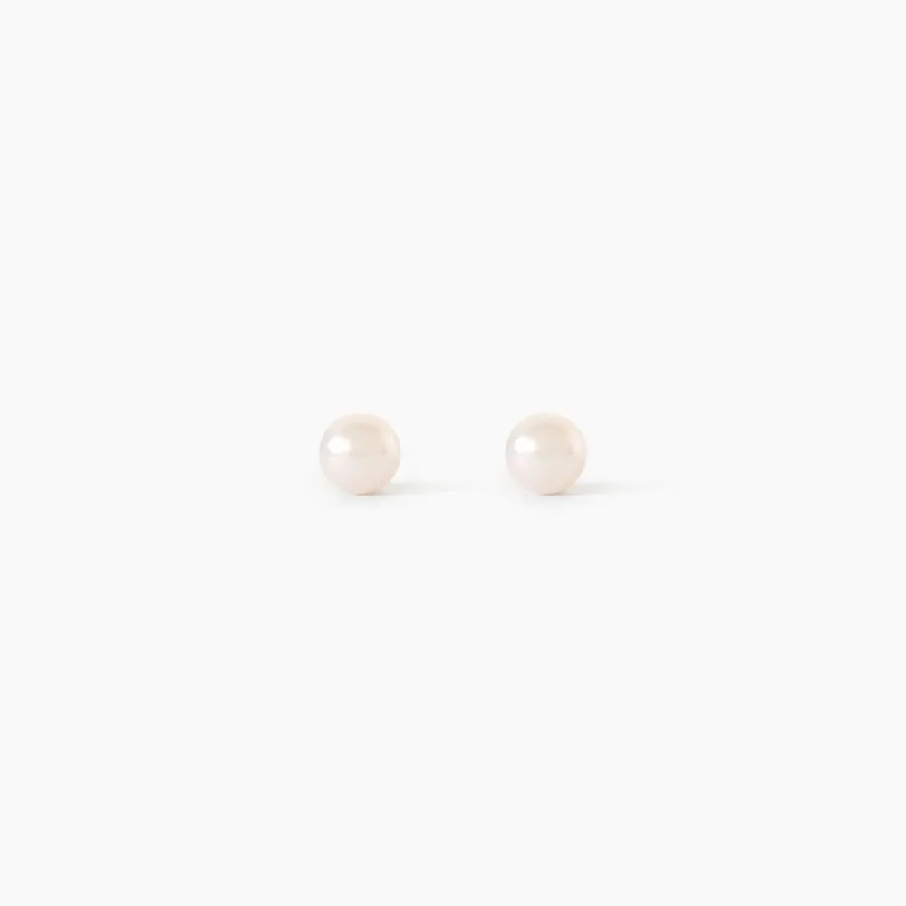 Boucles D'Oreilles Puces Bianca Or Jaune Perle De Culture|Marc Orian Online