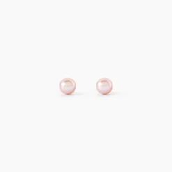 Boucles D'Oreilles Puces Bianca Or Jaune Perle De Culture|Marc Orian New