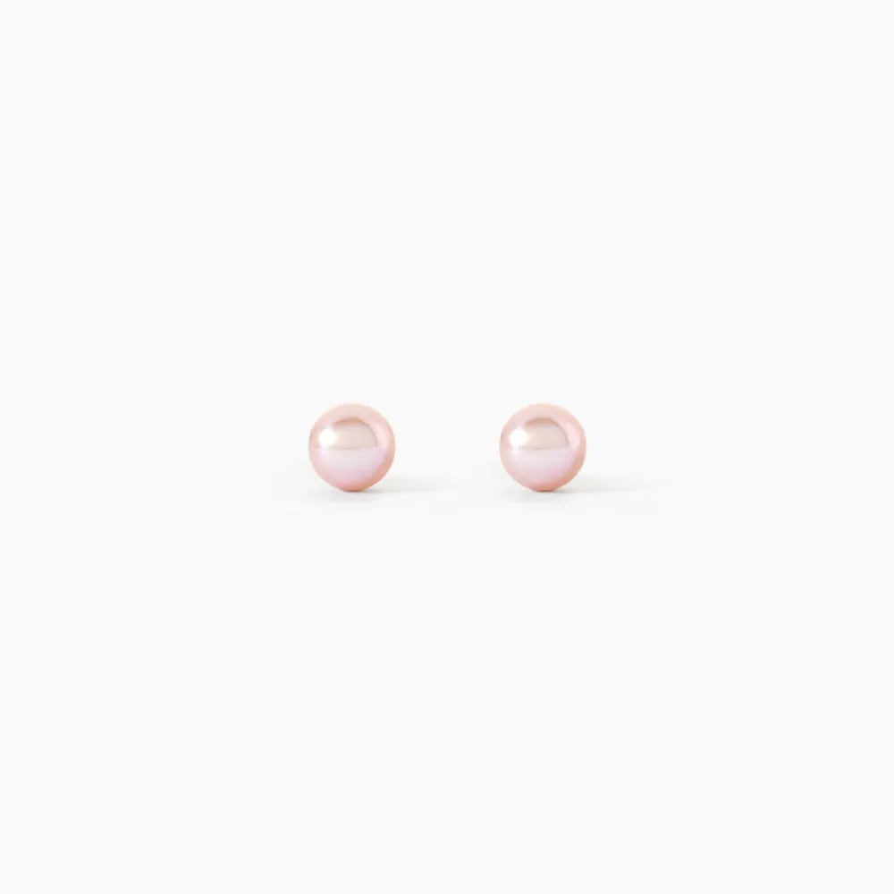 Boucles D'Oreilles Puces Bianca Or Jaune Perle De Culture|Marc Orian New