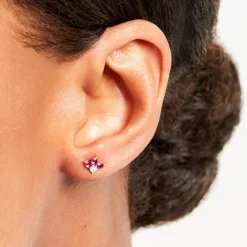 Boucles D'Oreilles Puces Blanid Or Jaune Oxyde De Zirconium|Marc Orian New