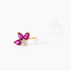 Boucles D'Oreilles Puces Blanid Or Jaune Oxyde De Zirconium|Marc Orian New