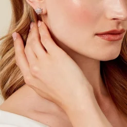 Boucles D'oreilles Puces Bleuenn Plaqué Or Jaune Oxyde De Zirconium|Marc Orian New