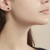 Boucles D'oreilles Puces Brunhild Argent Blanc Ambre|Marc Orian Hot