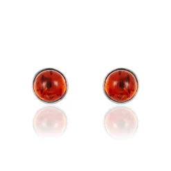 Boucles D'oreilles Puces Brunhild Argent Blanc Ambre|Marc Orian Hot