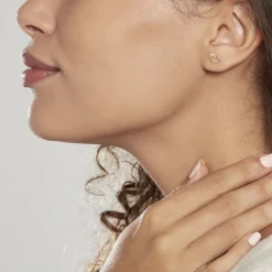 Boucles D'oreilles Puces Camomille Or Jaune Oxyde De Zirconium|Marc Orian Best