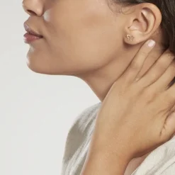 Boucles D'oreilles Puces Camomille Or Jaune Oxyde De Zirconium|Marc Orian Clearance