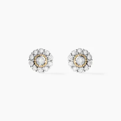 Boucles D'oreilles Puces Charletta Or Jaune Diamant