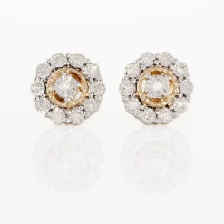 Boucles D'oreilles Puces Charletta Or Jaune Diamant