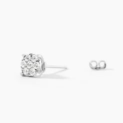 Boucles D'oreilles Puces Charlene Or Blanc Diamant Synthetique|Marc Orian