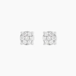 Boucles D'oreilles Puces Charlene Or Blanc Diamant Synthetique|Marc Orian