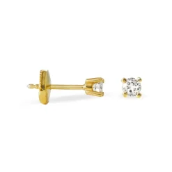 Boucles D'oreilles Puces Clavie Or Jaune Diamant|Marc Orian Online
