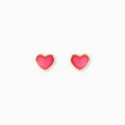 Boucles D'oreilles Puces Coeurs Or Jaune|Marc Orian