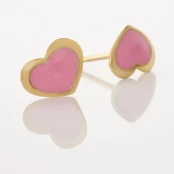 Boucles D'oreilles Puces Coeurs Or Jaune|Marc Orian