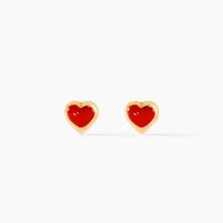 Boucles D'oreilles Puces Coralie Coeur Or Jaune|Marc Orian Online