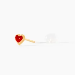 Boucles D'oreilles Puces Coralie Coeur Or Jaune|Marc Orian Online