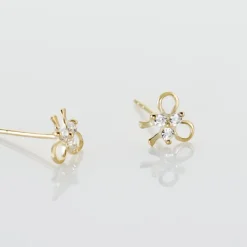 Boucles D'oreilles Puces Darina Noeud Or Jaune Oxyde De Zirconium|Marc Orian Discount