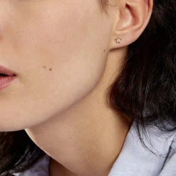Boucles D'oreilles Puces Darina Noeud Or Jaune Oxyde De Zirconium|Marc Orian Discount