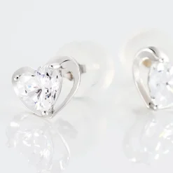 Boucles D'oreilles Puces Daria Coeur Plein De Zirconium|Marc Orian Outlet
