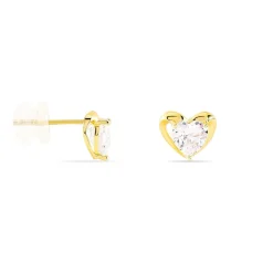 Boucles D'oreilles Puces Daria Coeur Plein De Zirconium|Marc Orian Sale
