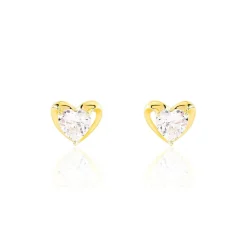 Boucles D'oreilles Puces Daria Coeur Plein De Zirconium|Marc Orian Sale