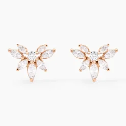 Boucles D'oreilles Puces Davena Argent Rose Oxyde De Zirconium