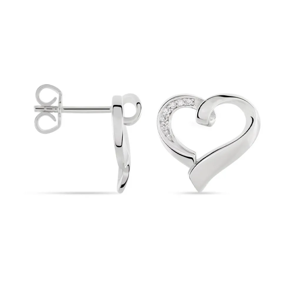 Boucles D'oreilles Puces Daviane Argent Blanc Oxyde De Zirconium|Marc Orian Clearance
