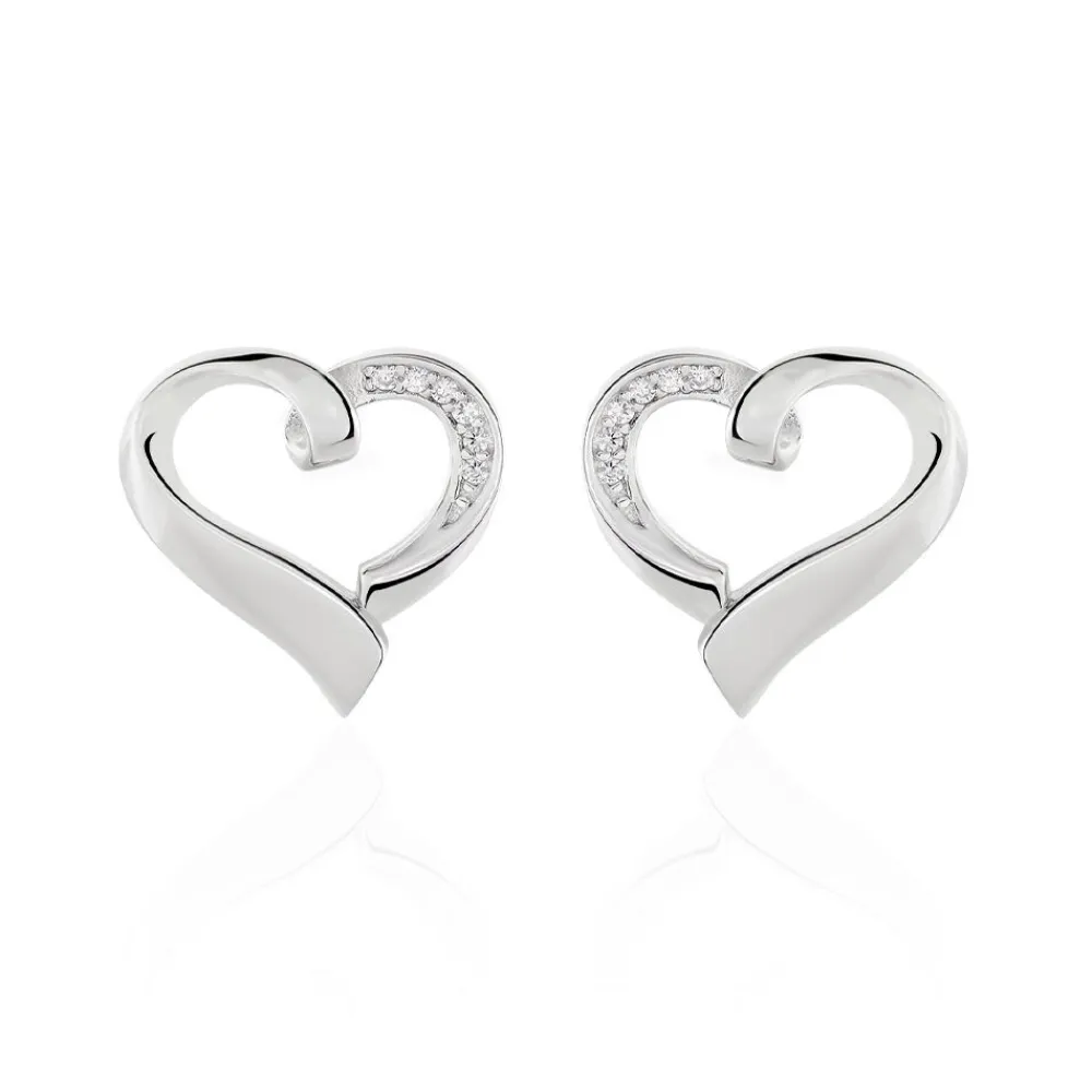 Boucles D'oreilles Puces Daviane Argent Blanc Oxyde De Zirconium|Marc Orian Clearance