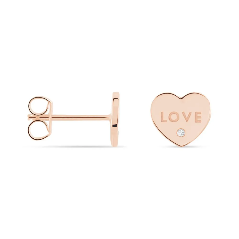 Boucles D'oreilles Puces Deven Argent Rose Oxyde De Zirconium|Marc Orian Outlet