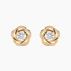 Boucles D'oreilles Puces Djanaelle Plaqué Or Jaune Oxyde De Zirconium|Marc Orian New