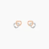 Boucles D'oreilles Puces Donna Coeurs Ajoures Or Rose