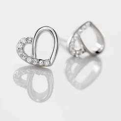 Boucles D'oreilles Puces Dorthea Argent Blanc Oxyde De Zirconium|Marc Orian Hot