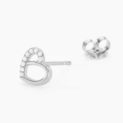 Boucles D'oreilles Puces Dorthea Argent Blanc Oxyde De Zirconium|Marc Orian Hot