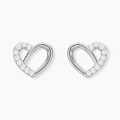 Boucles D'oreilles Puces Dorthea Argent Blanc Oxyde De Zirconium|Marc Orian Hot