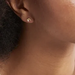 Boucles D'oreilles Puces Dyan Dauphin Or Jaune Perle De Culture|Marc Orian Clearance