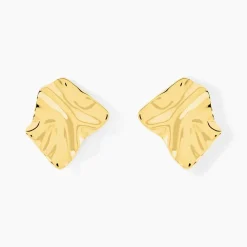 Boucles D'Oreilles Puces Ecorsia Acier Jaune|Marc Orian Hot