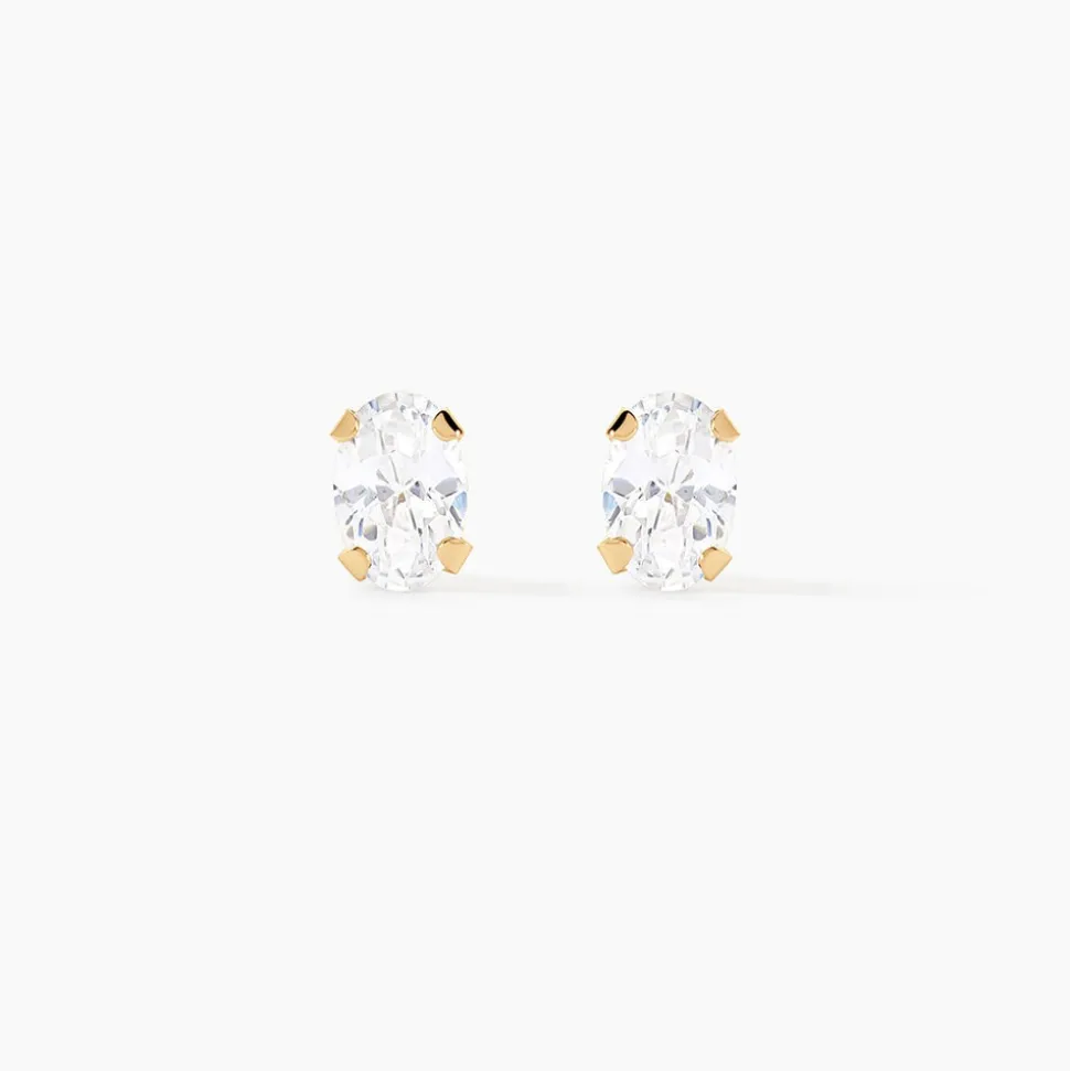 Boucles D'oreilles Puces Eddie Or Jaune Oxyde