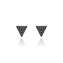 Boucles D'oreilles Puces Edith Acier Blanc