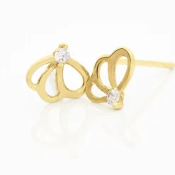 Boucles D'oreilles Puces Edvige Fleur Or Jaune Oxyde De Zirconium|Marc Orian Sale