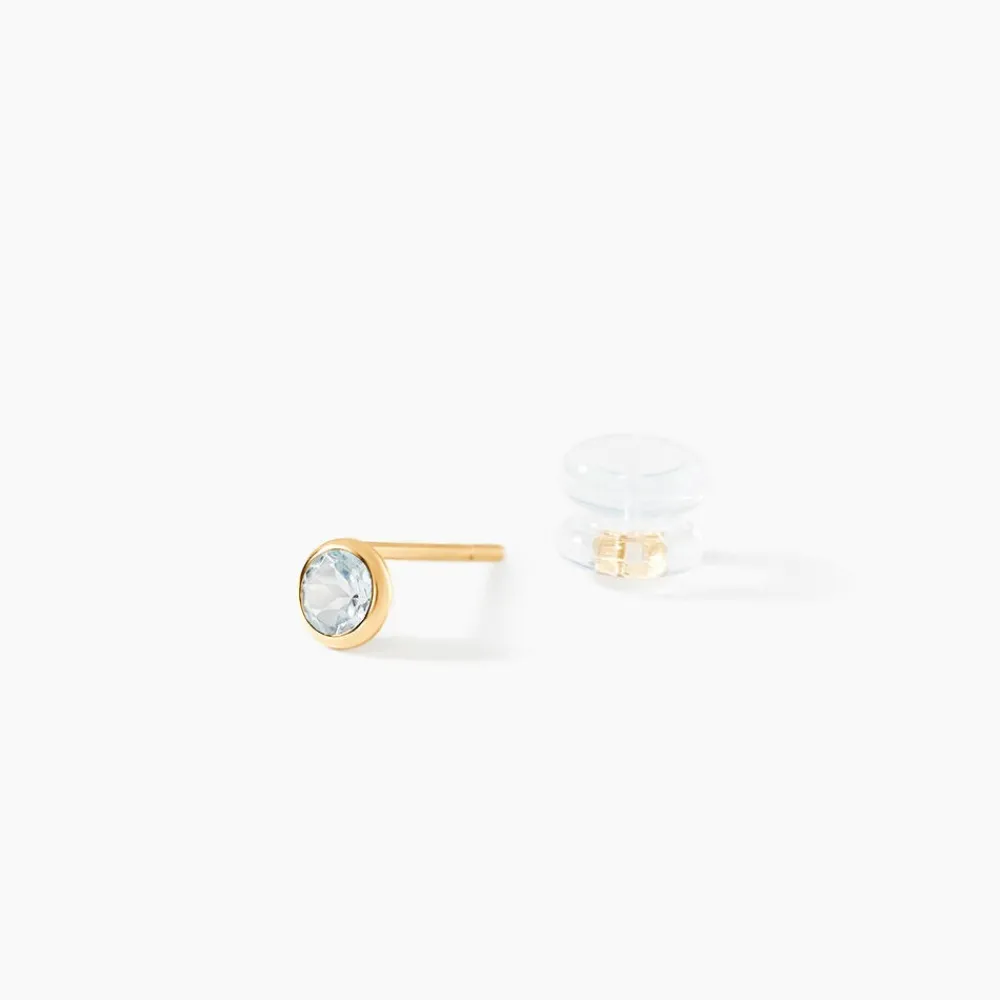Boucles D'oreilles Puces Edy Serti Clos Or Jaune Topaze|Marc Orian Online