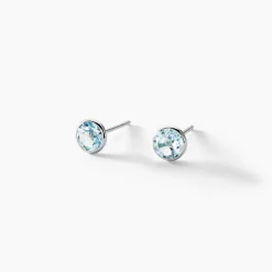 Boucles D'oreilles Puces Edy Serti Clos Or Blanc Topaze|Marc Orian Best